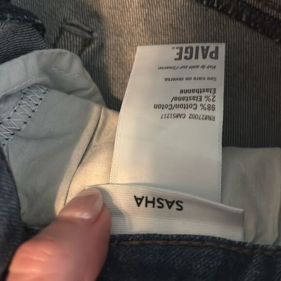 PAIGE Sasha crystal embellished high rise straight leg jeans in Laurena, size 28 - Picture 10 of 12